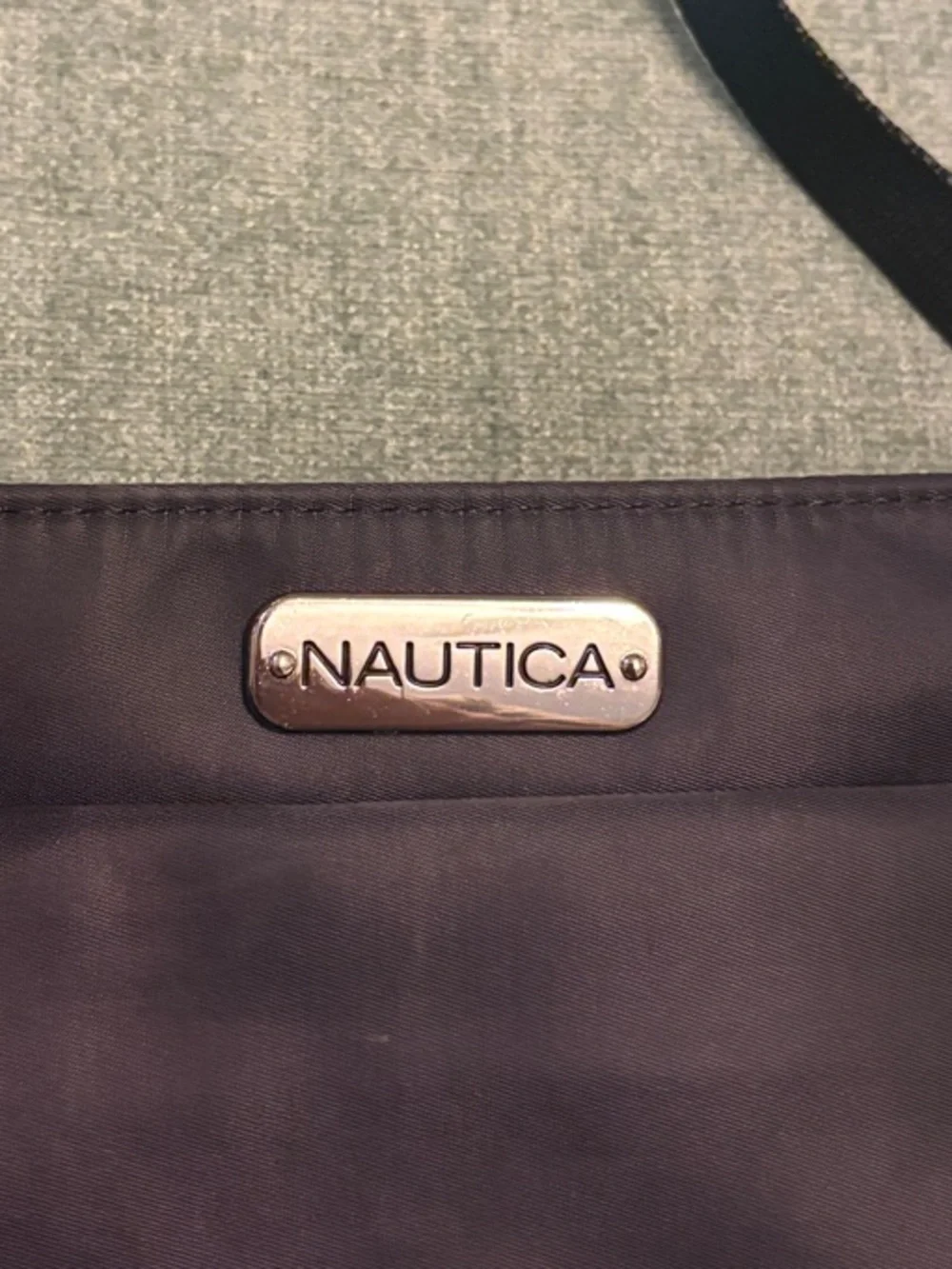 Nautica Black/Navy Blue Crossbody Bag with Adjustable Strap